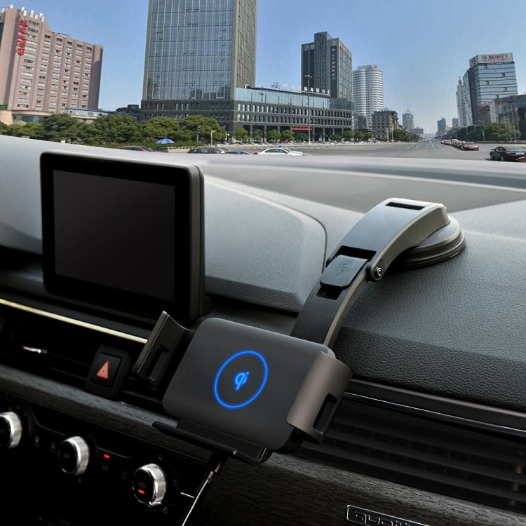 For Samsung Galaxy Z Fold4 / 3 S1 Car Horizontal Navigation Phone Holder Wireless Charger(Black) - Wireless Charger Holders by PMC TechLife | Online Shopping South Africa | PMC TechLife