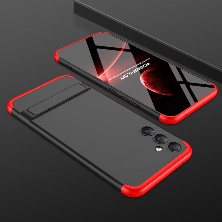 For Samsung Galaxy A34 5G GKK Three Stage Splicing Full Coverage PC Phone Case with Stand(Black Red) - Galaxy Phone Cases by GKK | Online Shopping South Africa | PMC Jewellery