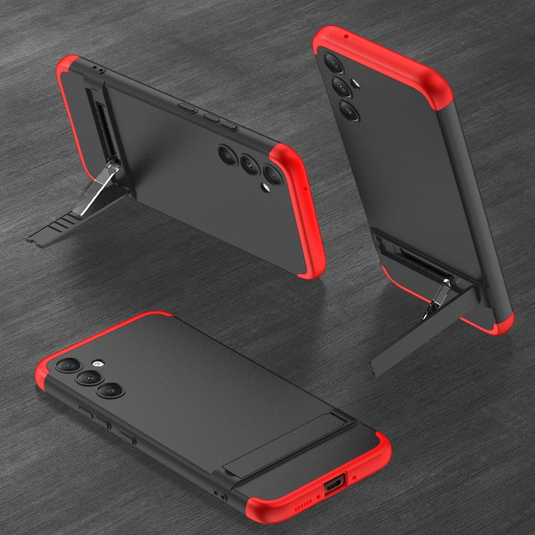 For Samsung Galaxy A34 5G GKK Three Stage Splicing Full Coverage PC Phone Case with Stand(Black Red) - Galaxy Phone Cases by GKK | Online Shopping South Africa | PMC Jewellery