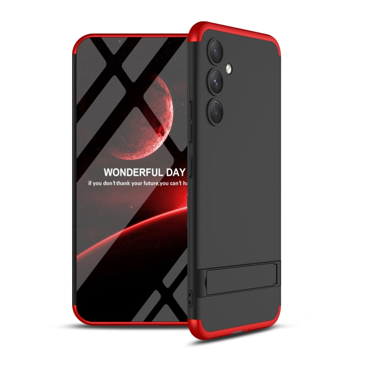 For Samsung Galaxy A54 5G GKK Three Stage Splicing Full Coverage PC Phone Case with Stand(Black Red) - Galaxy Phone Cases by GKK | Online Shopping South Africa | PMC Jewellery