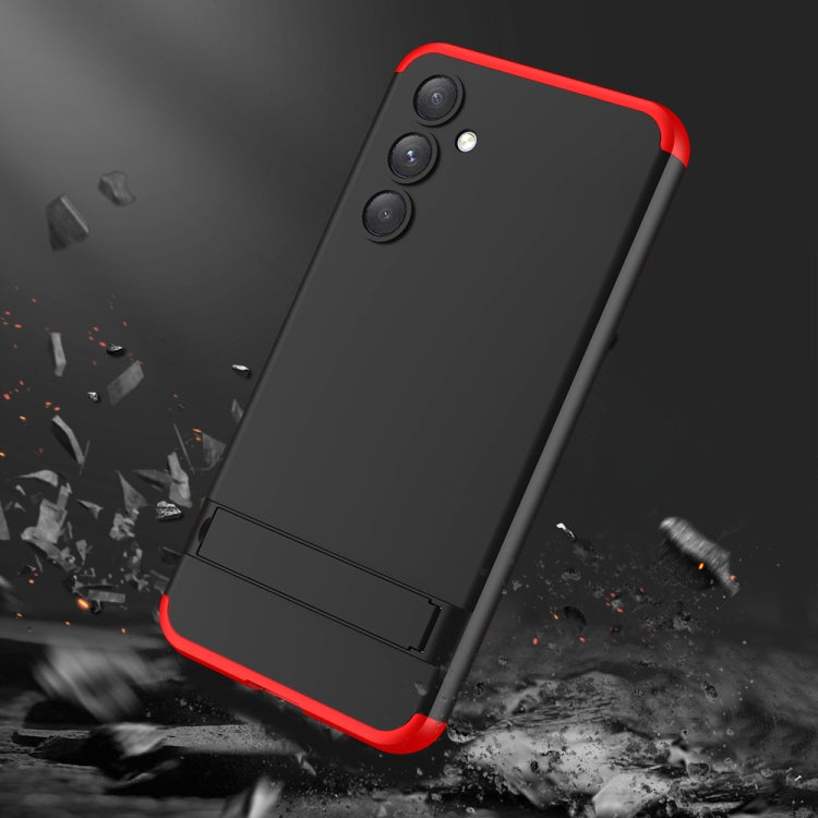 For Samsung Galaxy A54 5G GKK Three Stage Splicing Full Coverage PC Phone Case with Stand(Black Red) - Galaxy Phone Cases by GKK | Online Shopping South Africa | PMC Jewellery