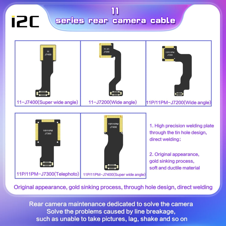 For iPhone 11 Pro / 11 Pro Max J7300 i2C Back Facing Telephoto Camera Cable - free shipping - PMC TechLife - Order now!