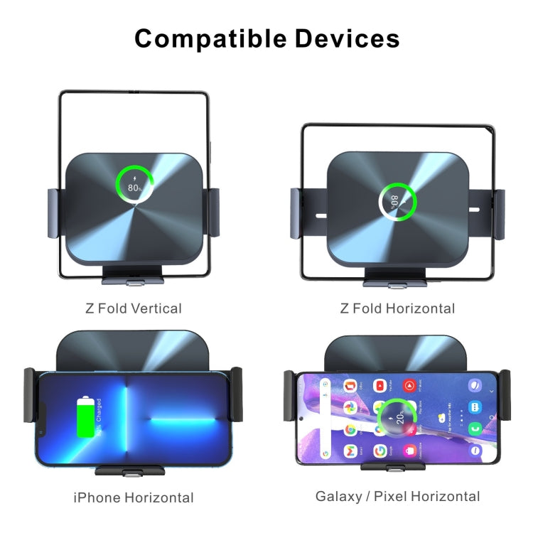 For Samsung Galaxy Z Fold4 / 3 S3 Dual Coil Car Phone Holder Wireless Charger - Wireless Charger Holders by PMC TechLife | Online Shopping South Africa | PMC TechLife