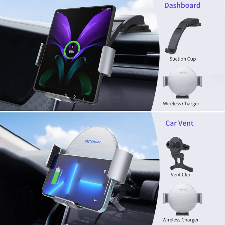 For Samsung Galaxy Z Fold4 / 3 S9 Dual Coil Car Phone Holder Wireless Charger - Wireless Charger Holders by PMC TechLife | Online Shopping South Africa | PMC TechLife