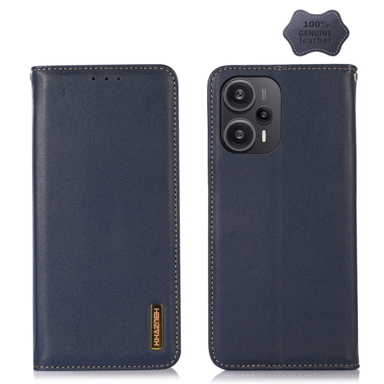 For Xiaomi Redmi Note 12 Turbo 5G KHAZNEH Nappa Top Layer Cowhide Leather Phone Case(Blue) - Xiaomi Cases by PMC Jewellery | Online Shopping South Africa | PMC Jewellery