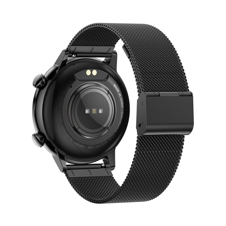 HK39 1.1 inch Smart Stainless Steel Band Watch Support Bluetooth Call/Blood Oxygen Monitoring(Black) - Smart Wear by PMC Jewellery | Online Shopping South Africa | PMC Jewellery