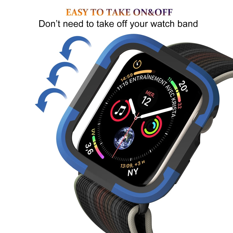 For Apple Watch Series 8 & 7 41mm Armor Frame Watch Case(Blue) - Smart Wear by PMC TechLife | Online Shopping South Africa | PMC TechLife