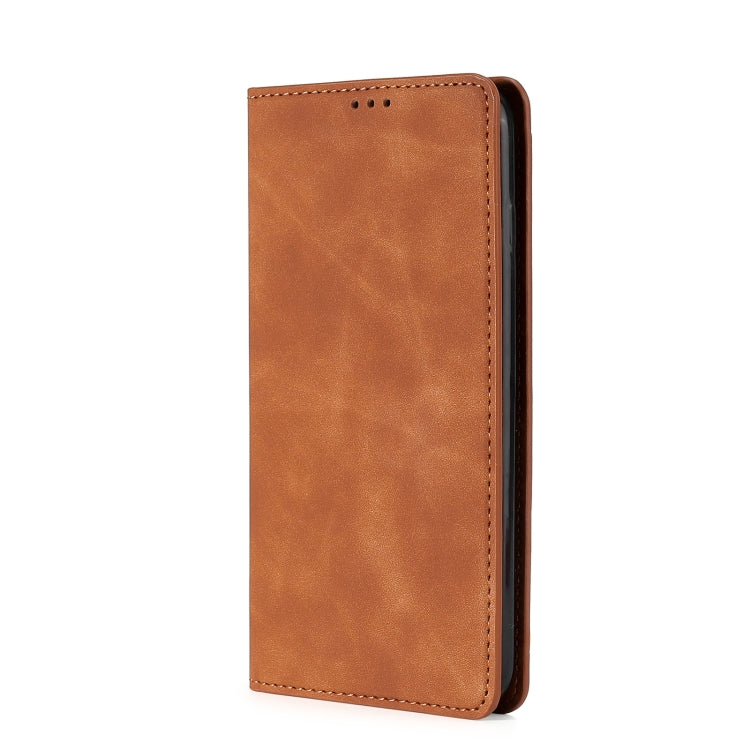 For Nokia G22 Skin Feel Magnetic Horizontal Flip Leather Phone Case(Light Brown) - free shipping - PMC TechLife - Order now!