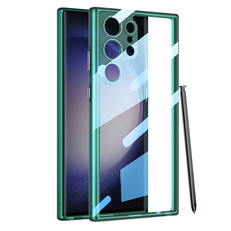 For Samsung Galaxy S23 Ultra 5G GKK Space Frame Transparent PC+TPU Phone Case(Transparent Green) - free shipping - PMC TechLife - Order now!