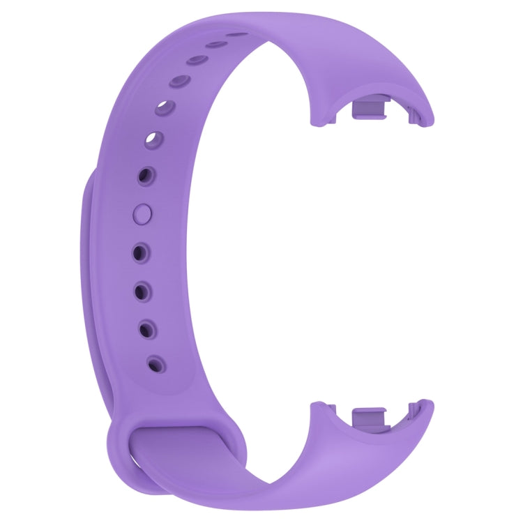 For Xiaomi Mi Band 8 Solid Color Silicone Plug Replacement Watch Band(Purple) - Smart Wear by PMC Jewellery | Online Shopping South Africa | PMC Jewellery