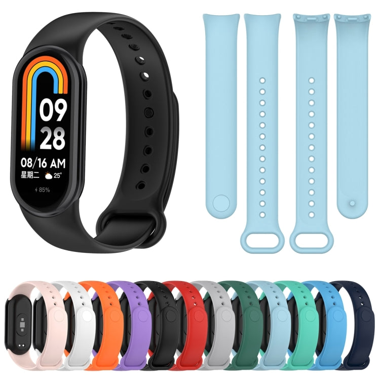 For Xiaomi Mi Band 8 Solid Color Silicone Plug Replacement Watch Band(Pink) - Smart Wear by PMC TechLife | Online Shopping South Africa | PMC TechLife