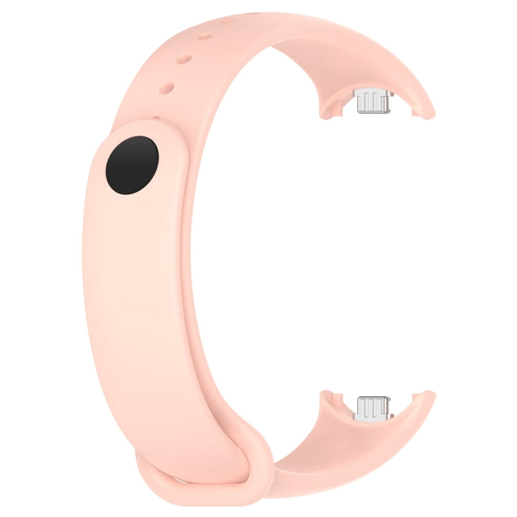 For Xiaomi Mi Band 8 Solid Color Stainless Steel Plug Replacement Watch Band (Light Pink) - Watch Bands by PMC Jewellery | Online Shopping South Africa | PMC Jewellery