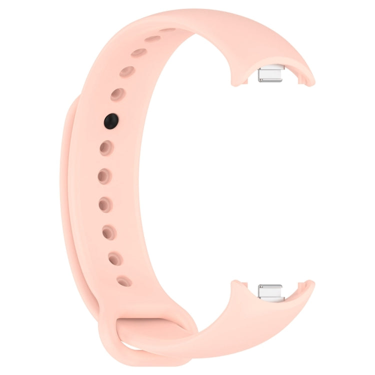 For Xiaomi Mi Band 8 Solid Color Stainless Steel Plug Replacement Watch Band (Light Pink) - Watch Bands by PMC Jewellery | Online Shopping South Africa | PMC Jewellery