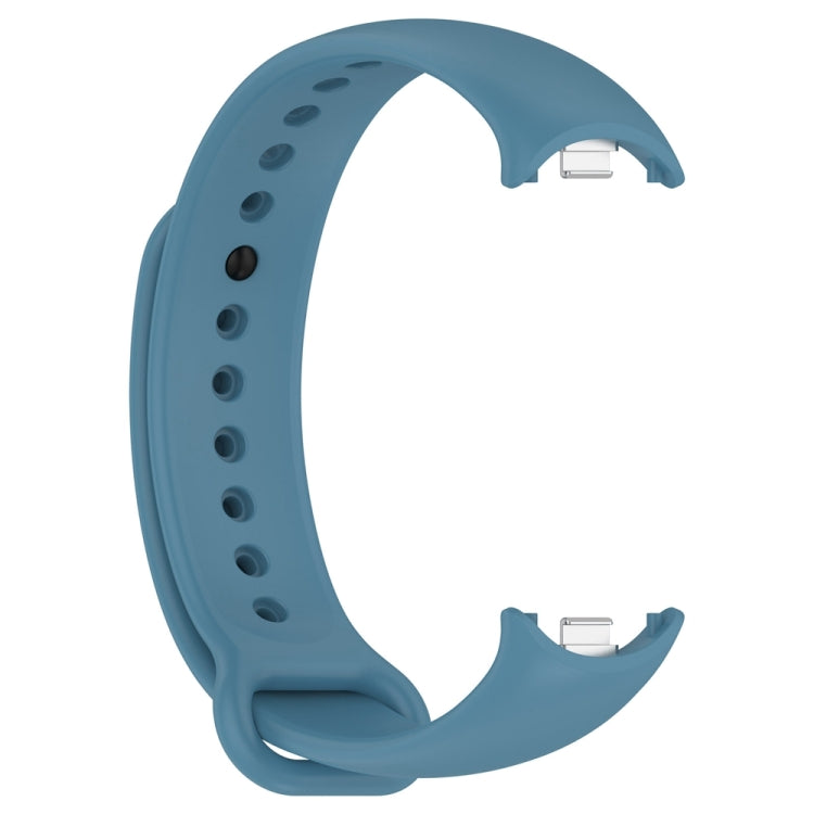 For Xiaomi Mi Band 8 Solid Color Stainless Steel Plug Replacement Watch Band (Blue) - Watch Bands by PMC TechLife | Online Shopping South Africa | PMC TechLife