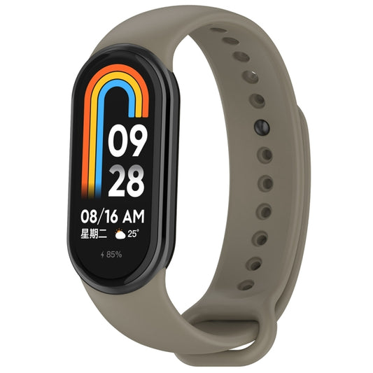 For Xiaomi Mi Band 8 Solid Color Stainless Steel Plug Replacement Watch Band (Space Grey) - Watch Bands by PMC Jewellery | Online Shopping South Africa | PMC Jewellery