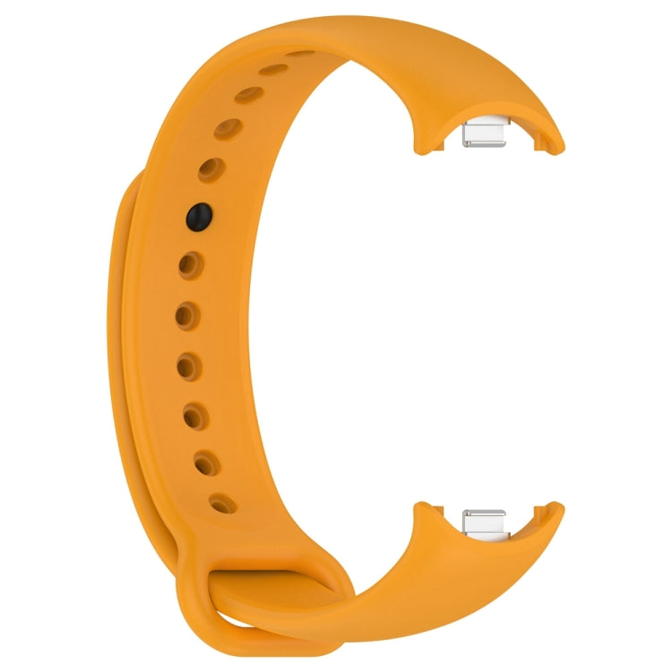 For Xiaomi Mi Band 8 Solid Color Stainless Steel Plug Replacement Watch Band (Yellow) - Watch Bands by PMC TechLife | Online Shopping South Africa | PMC TechLife