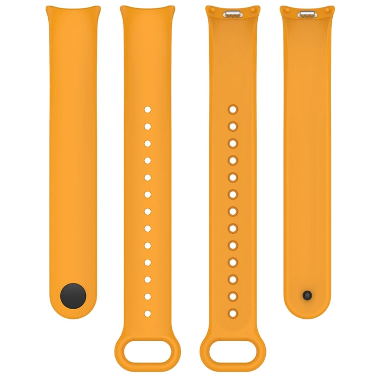 For Xiaomi Mi Band 8 Solid Color Stainless Steel Plug Replacement Watch Band (Yellow) - Watch Bands by PMC Jewellery | Online Shopping South Africa | PMC Jewellery