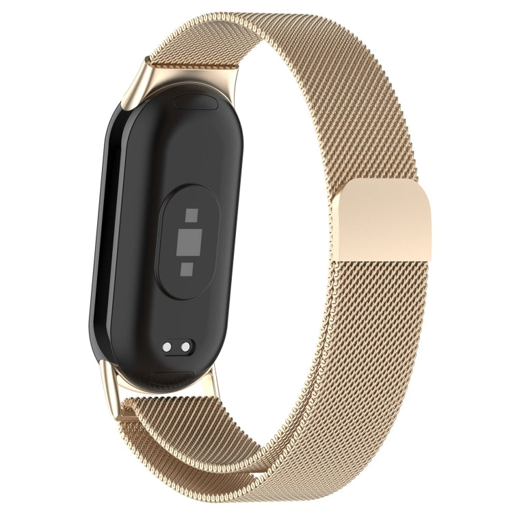 For Xiaomi Mi Band 8 Milanese Metal Watch Band(Champagne Color) - Smart Wear by PMC TechLife | Online Shopping South Africa | PMC TechLife