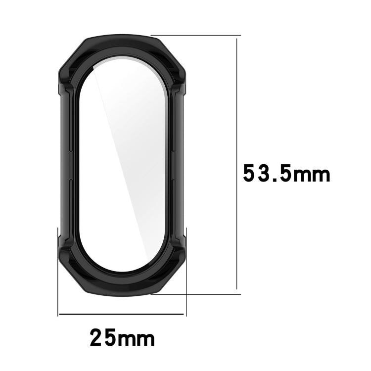 For Xiaomi Mi Band 8 PC + Tempered Glass Integrated Protective Watch Case(Ink Blue) - Smart Wear by PMC TechLife | Online Shopping South Africa | PMC TechLife