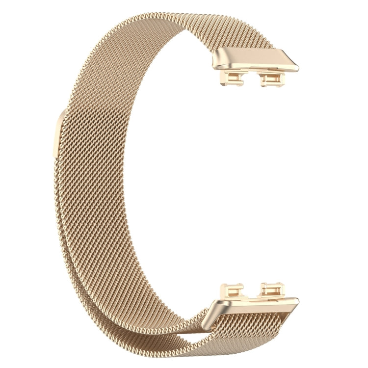 For Huawei Band 8 Milanese Metal Watch Band(Champagne Color) - Smart Wear by PMC Jewellery | Online Shopping South Africa | PMC Jewellery