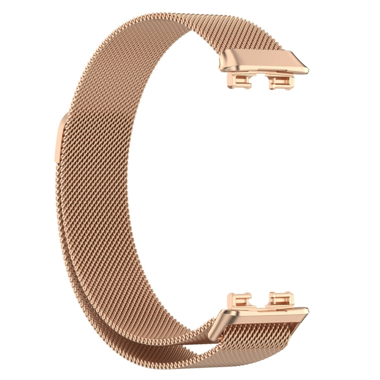 For Huawei Band 8 Milanese Metal Watch Band(Rose Gold) - Smart Wear by PMC Jewellery | Online Shopping South Africa | PMC Jewellery