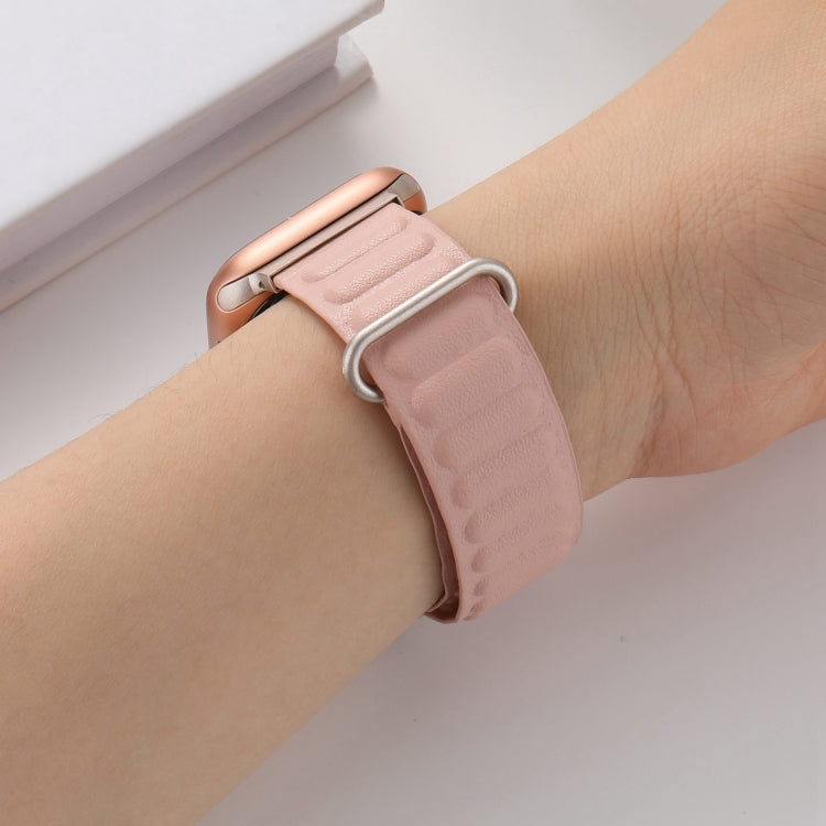 Magnetic Reverse Buckle Watch Band For Apple Watch Series 8&7 41mm(Pink) - Smart Wear by PMC TechLife | Online Shopping South Africa | PMC TechLife