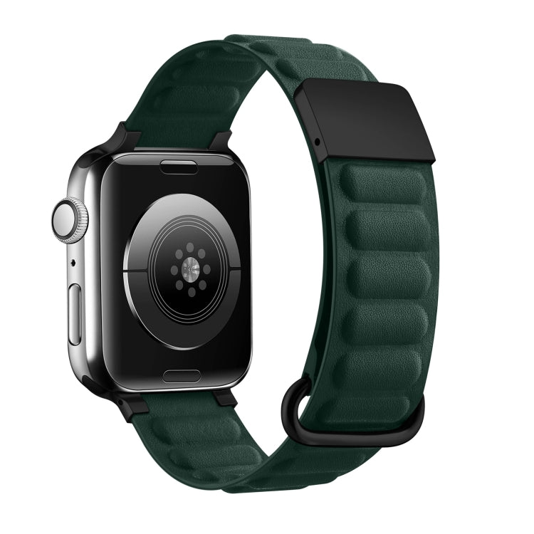 Magnetic Reverse Buckle Watch Band For Apple Watch Series 8&7 41mm(Cedar Green) - Smart Wear by PMC TechLife | Online Shopping South Africa | PMC TechLife