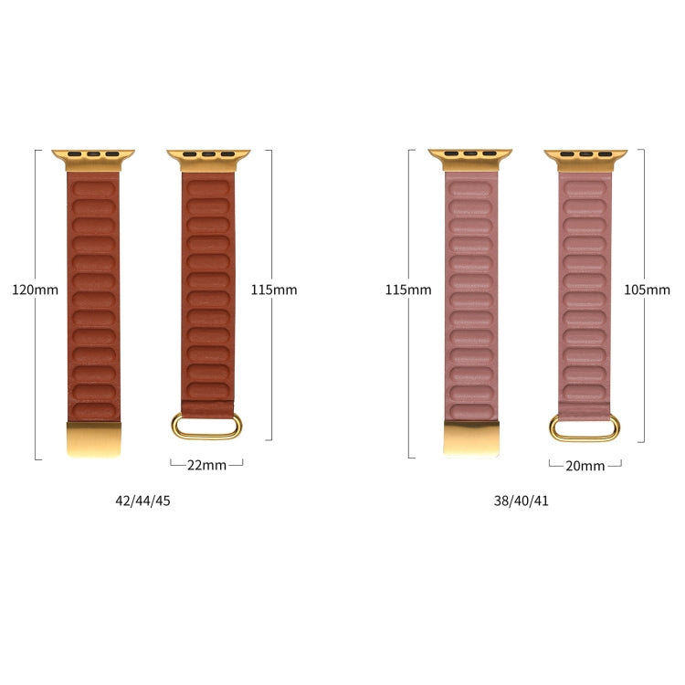 Magnetic Reverse Buckle Watch Band For Apple Watch Series 8&7 41mm(Saddle Brown) - Smart Wear by PMC TechLife | Online Shopping South Africa | PMC TechLife