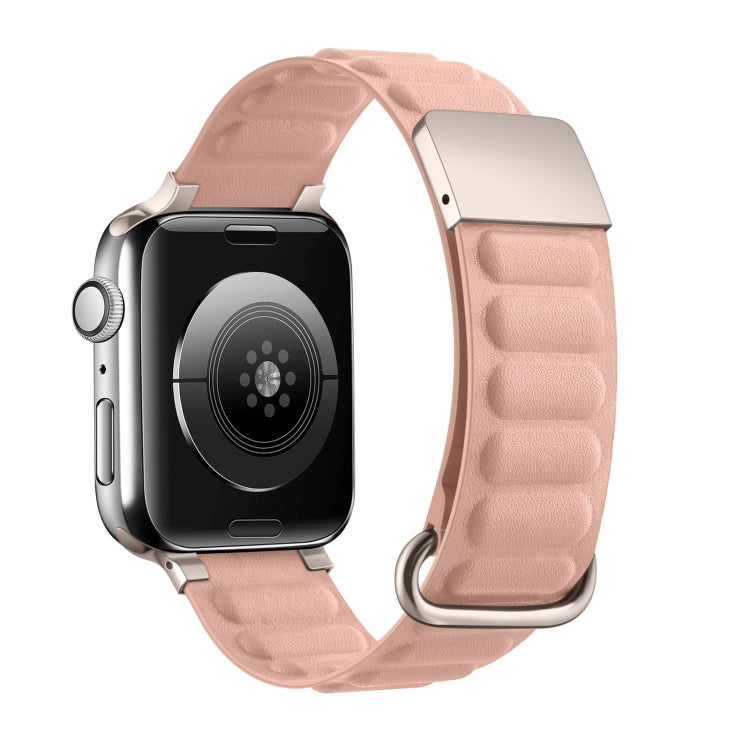Magnetic Reverse Buckle Watch Band For Apple Watch Series 8&7 45mm(Pink) - Smart Wear by PMC TechLife | Online Shopping South Africa | PMC TechLife