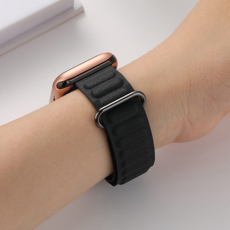 Magnetic Reverse Buckle Watch Band For Apple Watch Series 8&7 45mm(Black) - Smart Wear by PMC TechLife | Online Shopping South Africa | PMC TechLife