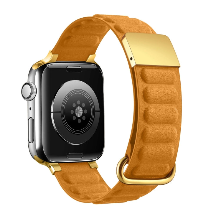Magnetic Reverse Buckle Watch Band For Apple Watch Series 8&7 45mm(Orange) - Smart Wear by PMC TechLife | Online Shopping South Africa | PMC TechLife