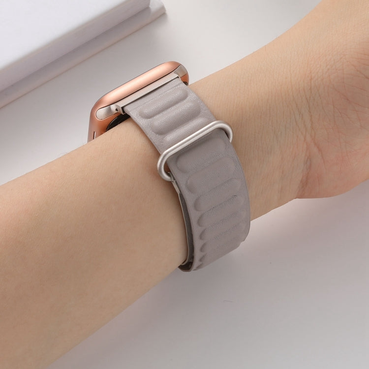 Magnetic Reverse Buckle Watch Band For Apple Watch Series 8&7 45mm(Khaki) - Smart Wear by PMC TechLife | Online Shopping South Africa | PMC TechLife