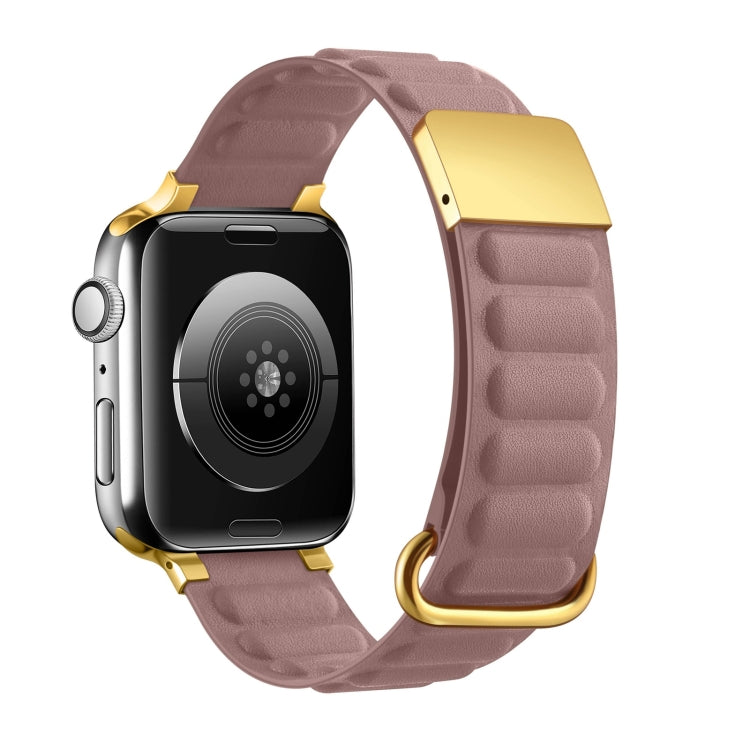 Magnetic Reverse Buckle Watch Band For Apple Watch Series 8&7 45mm(Rose Gold) - Smart Wear by PMC TechLife | Online Shopping South Africa | PMC TechLife