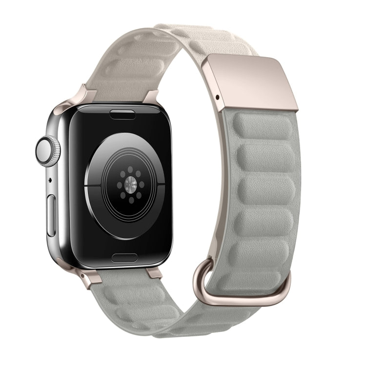 Magnetic Reverse Buckle Watch Band For Apple Watch Series 8&7 45mm(Starlight Grey) - Smart Wear by PMC TechLife | Online Shopping South Africa | PMC TechLife