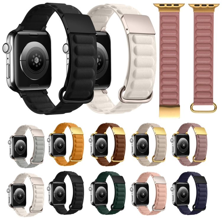 Magnetic Reverse Buckle Watch Band For Apple Watch Series 8&7 45mm(Black) - Smart Wear by PMC TechLife | Online Shopping South Africa | PMC TechLife