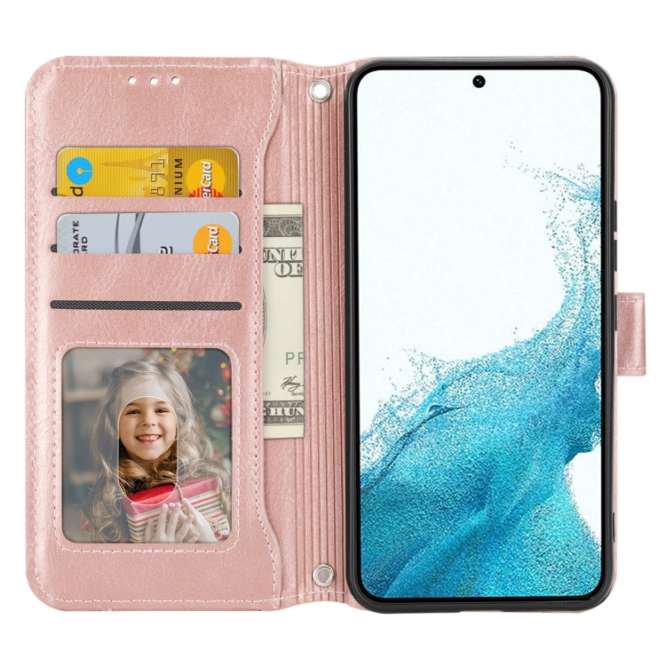 For Samsung Galaxy A14 5G Oil Skin Zipper Wallet Leather Phone Case(Rose Gold) - free shipping - PMC TechLife - Order now!