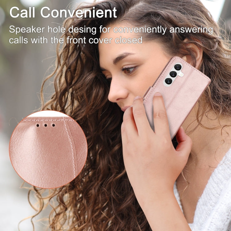 For Samsung Galaxy A14 5G Oil Skin Zipper Wallet Leather Phone Case(Rose Gold) - free shipping - PMC TechLife - Order now!