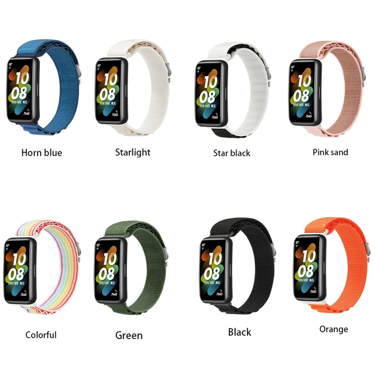 For Huawei Band 7 Loop Nylon Watch Band(Green) - Smart Wear by PMC TechLife | Online Shopping South Africa | PMC TechLife