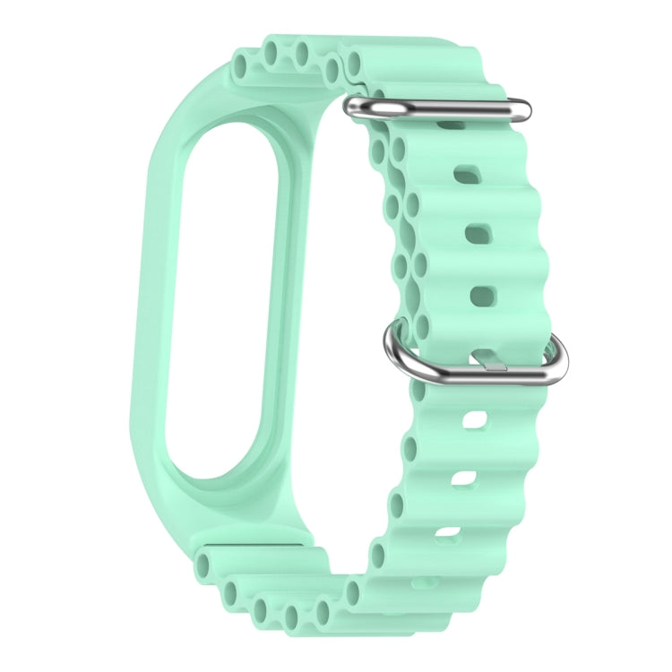 For Xiaomi Mi Band 7 / 6 / 5 / 4 / 3 Solid Color Marine Silicone Breathable Watch Band(Blue Sea) - Smart Wear by PMC TechLife | Online Shopping South Africa | PMC TechLife