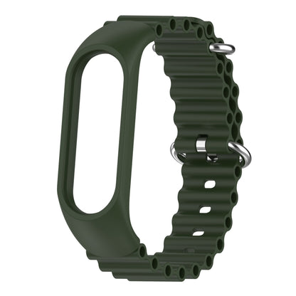 For Xiaomi Mi Band 7 / 6 / 5 / 4 / 3 Solid Color Marine Silicone Breathable Watch Band(Green) - Smart Wear by PMC Jewellery | Online Shopping South Africa | PMC Jewellery