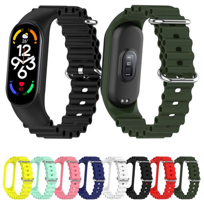 For Xiaomi Mi Band 7 / 6 / 5 / 4 / 3 Solid Color Marine Silicone Breathable Watch Band(Black) - Smart Wear by PMC Jewellery | Online Shopping South Africa | PMC Jewellery