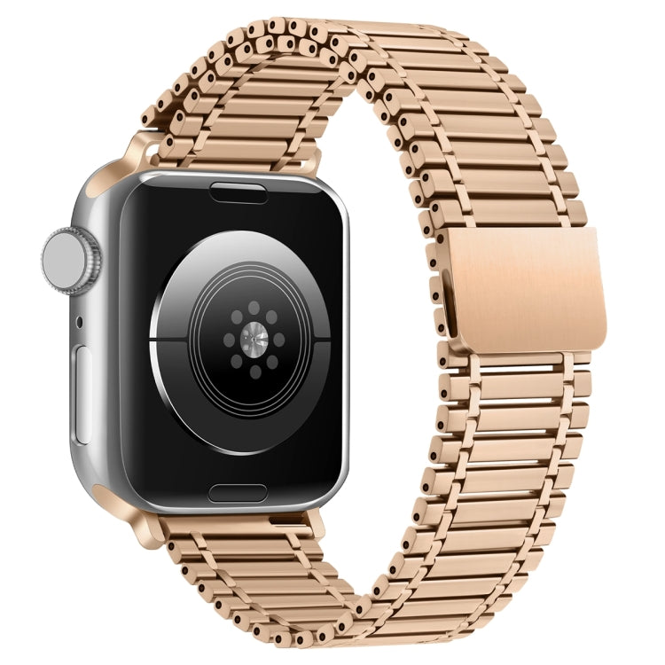 Chain Magnetic Stainless Steel Watch Band For Apple Watch Series 8&7 41mm / SE 2&6&SE&5&4 40mm / 3&2&1 38mm(Rose Gold) - Smart Wear by PMC TechLife | Online Shopping South Africa | PMC TechLife