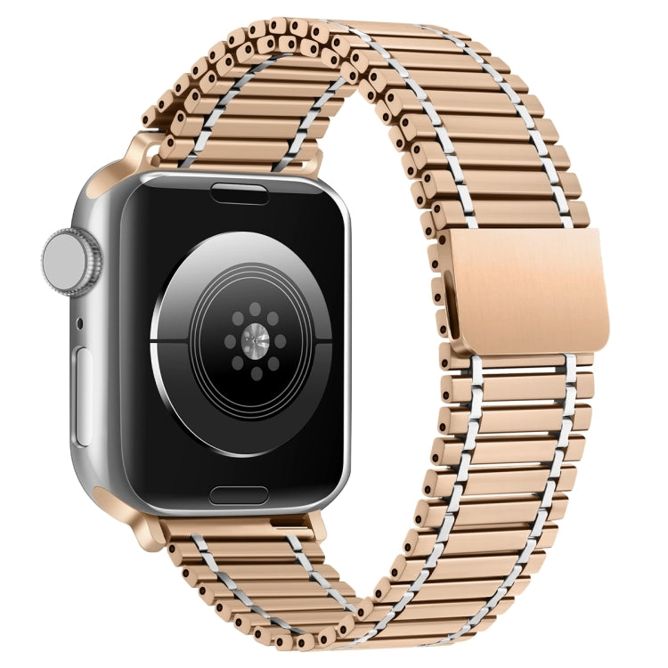Chain Magnetic Stainless Steel Watch Band For Apple Watch Series 8&7 41mm / SE 2&6&SE&5&4 40mm / 3&2&1 38mm(Rose Gold+Silver) - Smart Wear by PMC TechLife | Online Shopping South Africa | PMC TechLife