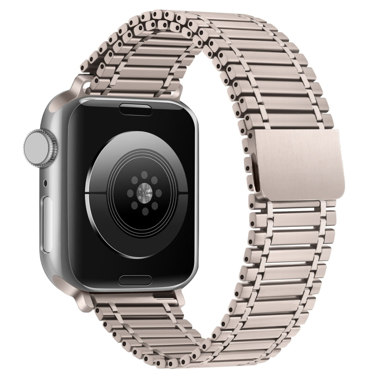 Chain Magnetic Stainless Steel Watch Band For Apple Watch Ultra 49mm / Series 8&7 45mm / SE 2&6&SE&5&4 44mm / 3&2&1 42mm(Starlight Color) - Smart Wear by PMC TechLife | Online Shopping South Africa | PMC TechLife