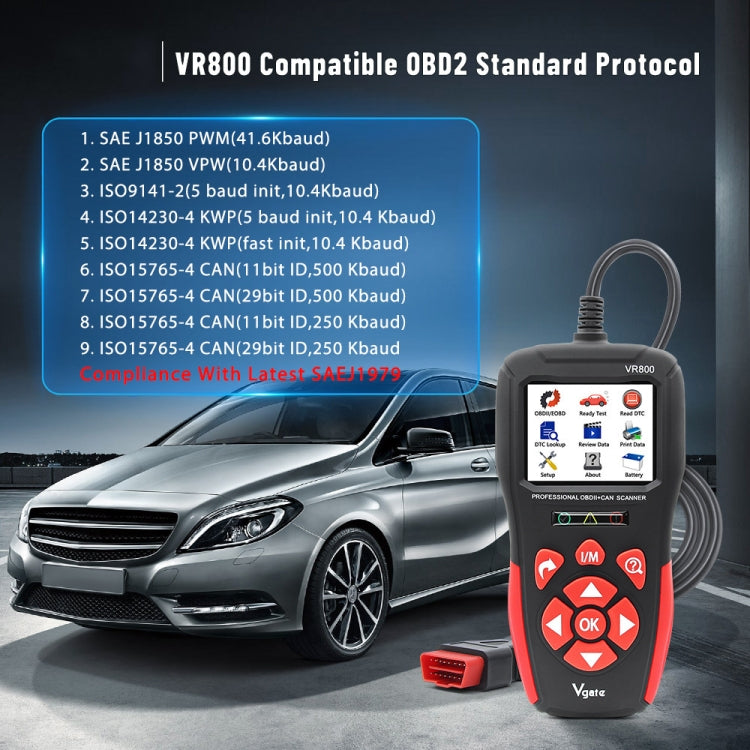 Vgate VR800 Car Code Reader OBD2 Diagnostic Scanner - free shipping - PMC TechLife - Order now!