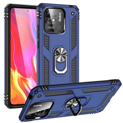 For Xiaomi Redmi 12C / 11A Shockproof TPU + PC Phone Case with Holder(Blue) - Mi 11 Ultra Cases by PMC Jewellery | Online Shopping South Africa | PMC Jewellery