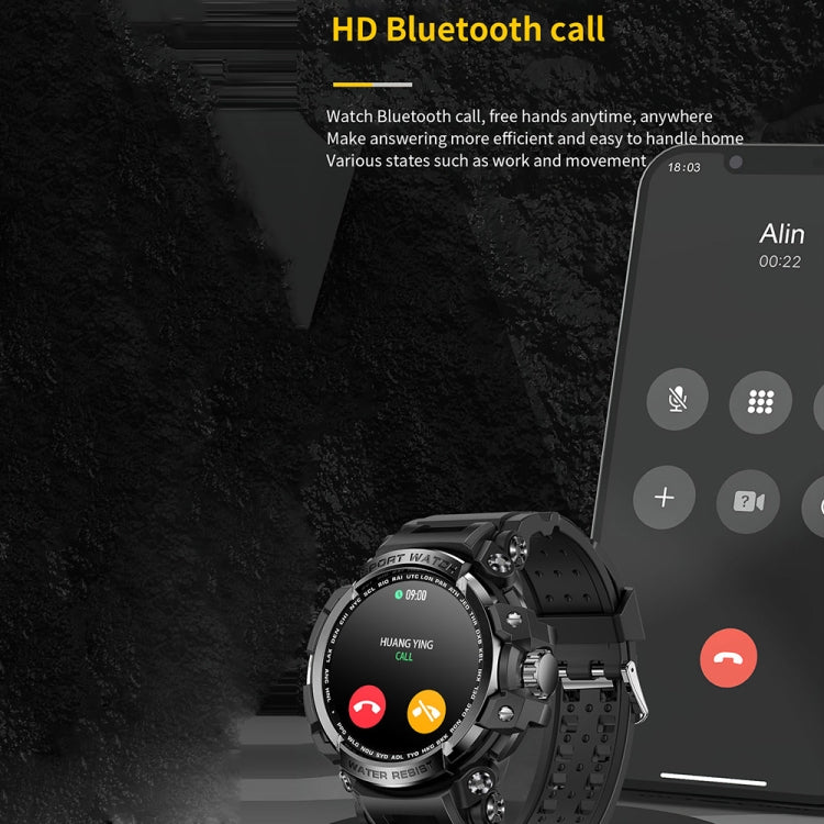 LC16 1.32 inch IP68 Waterproof Sports Outdoor Sport Smart Watch, Support Bluetooth Calling / Heart Rate Monitoring(Black) - Smart Wear by PMC TechLife | Online Shopping South Africa | PMC TechLife