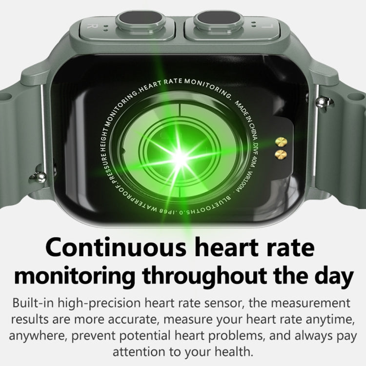 N22 2 in 1 1.96 inch HD Display Sport Bluetooth Call Earphone Smart Watch(Green) - Smart Wear by PMC TechLife | Online Shopping South Africa | PMC TechLife