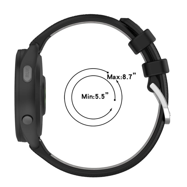 For Garmin Forerunner 265S 18mm Sports Two-Color Steel Buckle Silicone Watch Band(Pink+White) - Smart Wear by PMC TechLife | Online Shopping South Africa | PMC TechLife