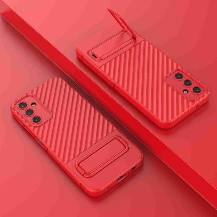For Samsung Galaxy A14 5G Wavy Texture TPU Phone Case with Lens Film(Red) - free shipping - PMC TechLife - Order now!